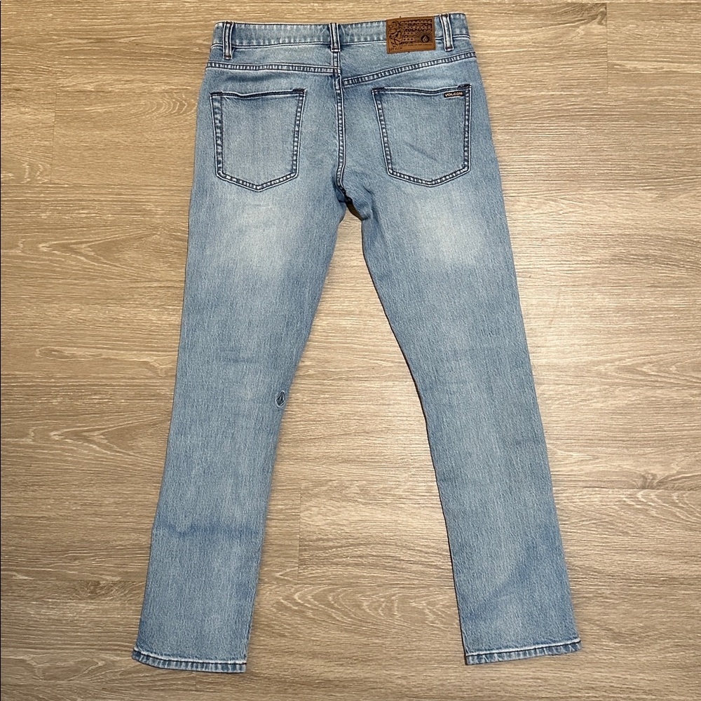 Volcom 2x4 Mens Skinny Jeans Acid Wash Blue (30x30) - Picture 4 of 5